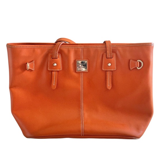 Authentic Dooney & Bourke Davis Tassel Saffiano Leather Large Tote Bag in Orange - Picture 11 of 11